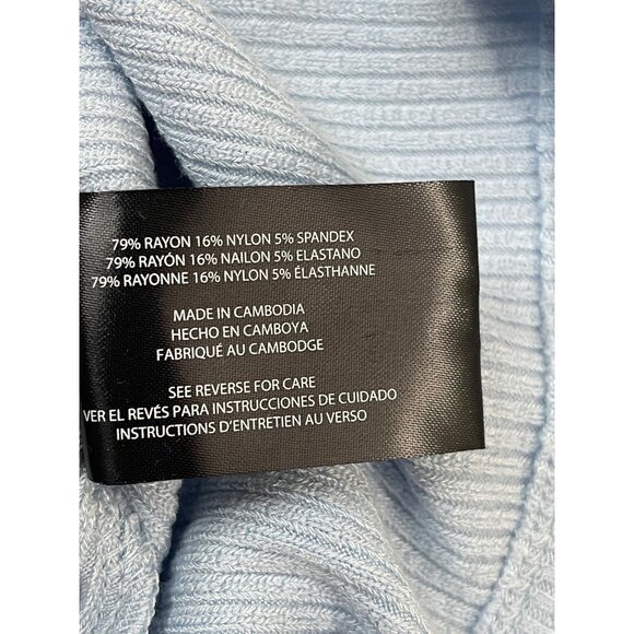 Banana Republic Womens Small Ribbed Knit Top Blue Long Sleeve Boat Neck NWT - Picture 11 of 11